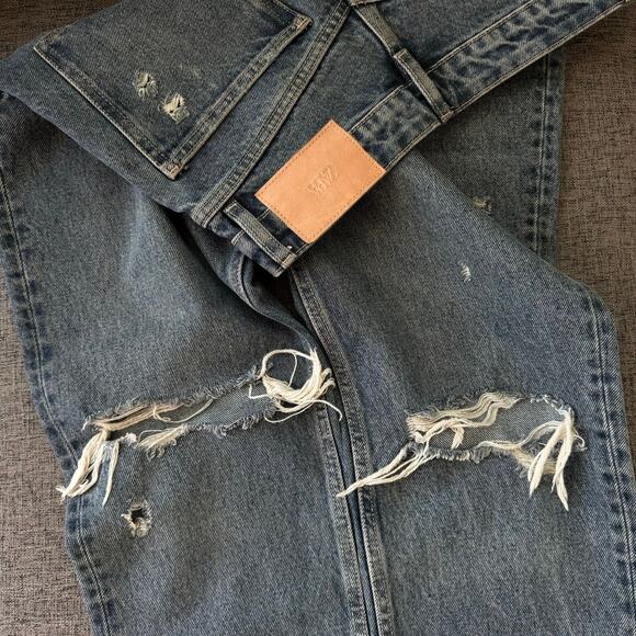 Zara Jeans High Rise Distressed Frayed Size 4 - Picture 5 of 5